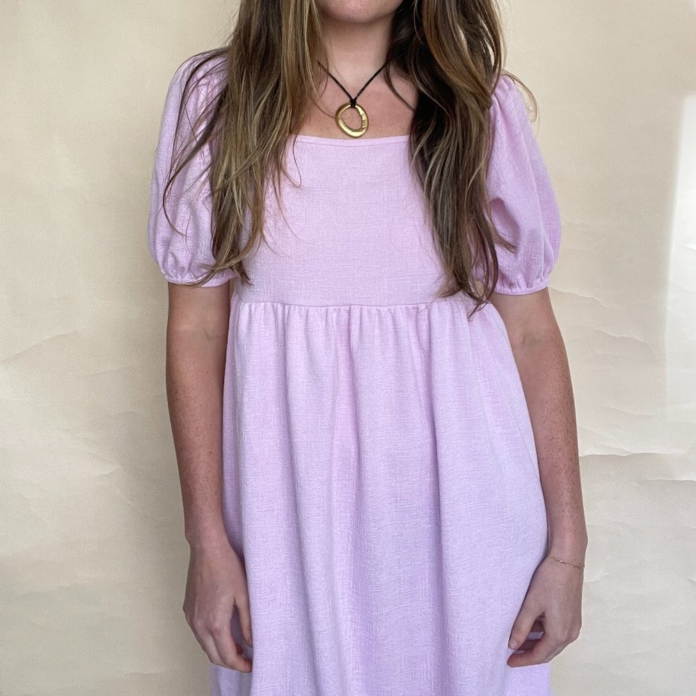 Nasty Gal Lavender Puff Sleeve Mini Dress